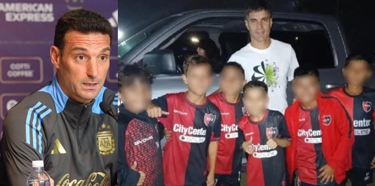 Polémica en Newell´s: La postura de Scaloni por la foto de los nenes con Malcorra
