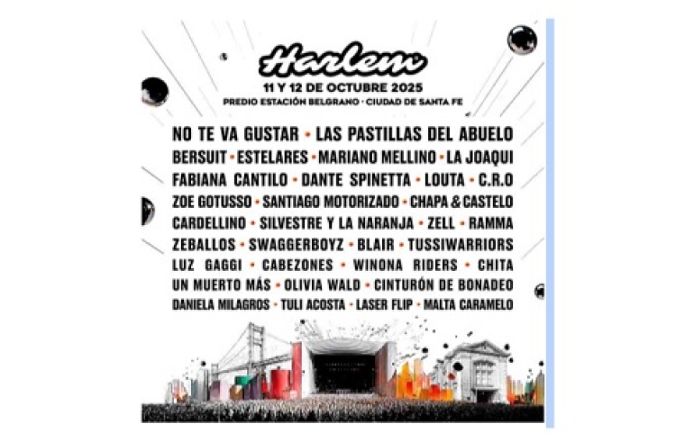 El Festival Harlem 2025 ya tiene grilla confirmada