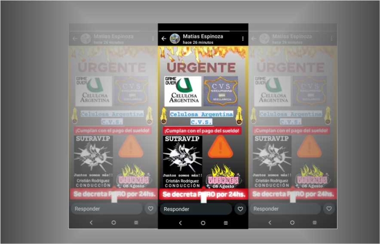 Vigiladores de Celulosa Argentina realizarán un paro este viernes por falta de pago