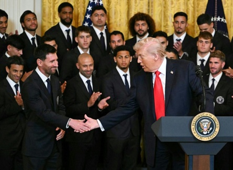 Donald Trump recibió a Lionel Messi y al plantel del Inter Miami en la Casa Blanca