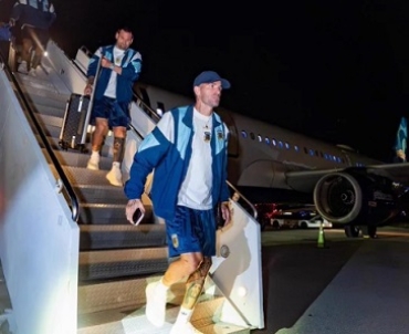 Argentina llegó a New Jersey para jugar la final del Mundial ante España