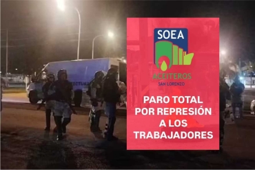 Represión en el paro nacional de los aceiteros en Explora