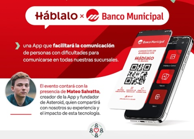 Banco Municipal y Mateo Salvatto se unen para lanzar la app inclusiva "Háblalo"